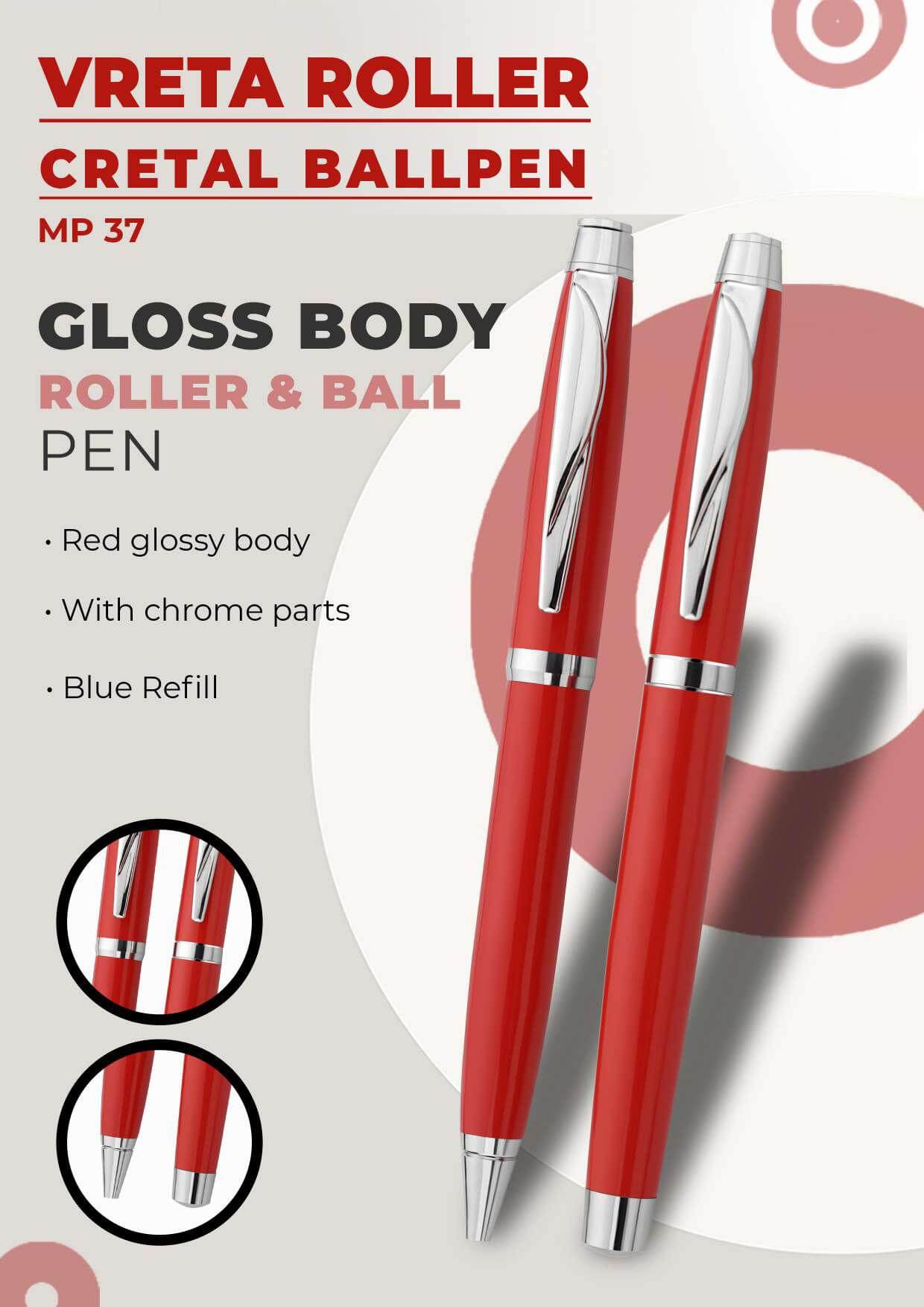Gloss Body Vreta Roller Cretal Ball Pen